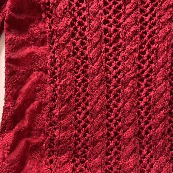 American rag boho v neck bohemian knit pullover top red sweater medium women’s - Picture 5 of 5